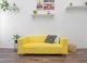 Fabric Slouch Sofa Yellow