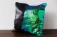 Sequin Decorative Pillow Green Black